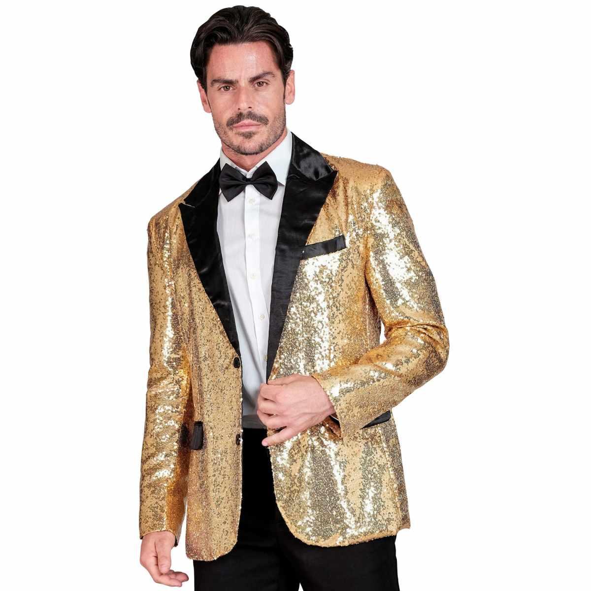 Giacca oro paillettes bavero