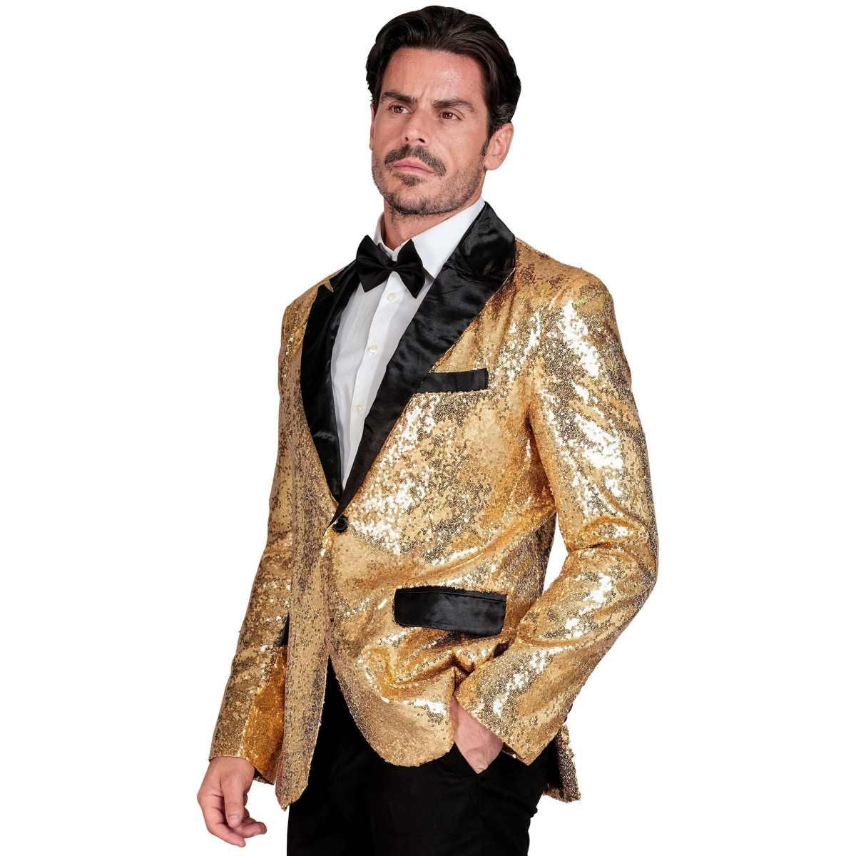 Giacca oro paillettes bavero