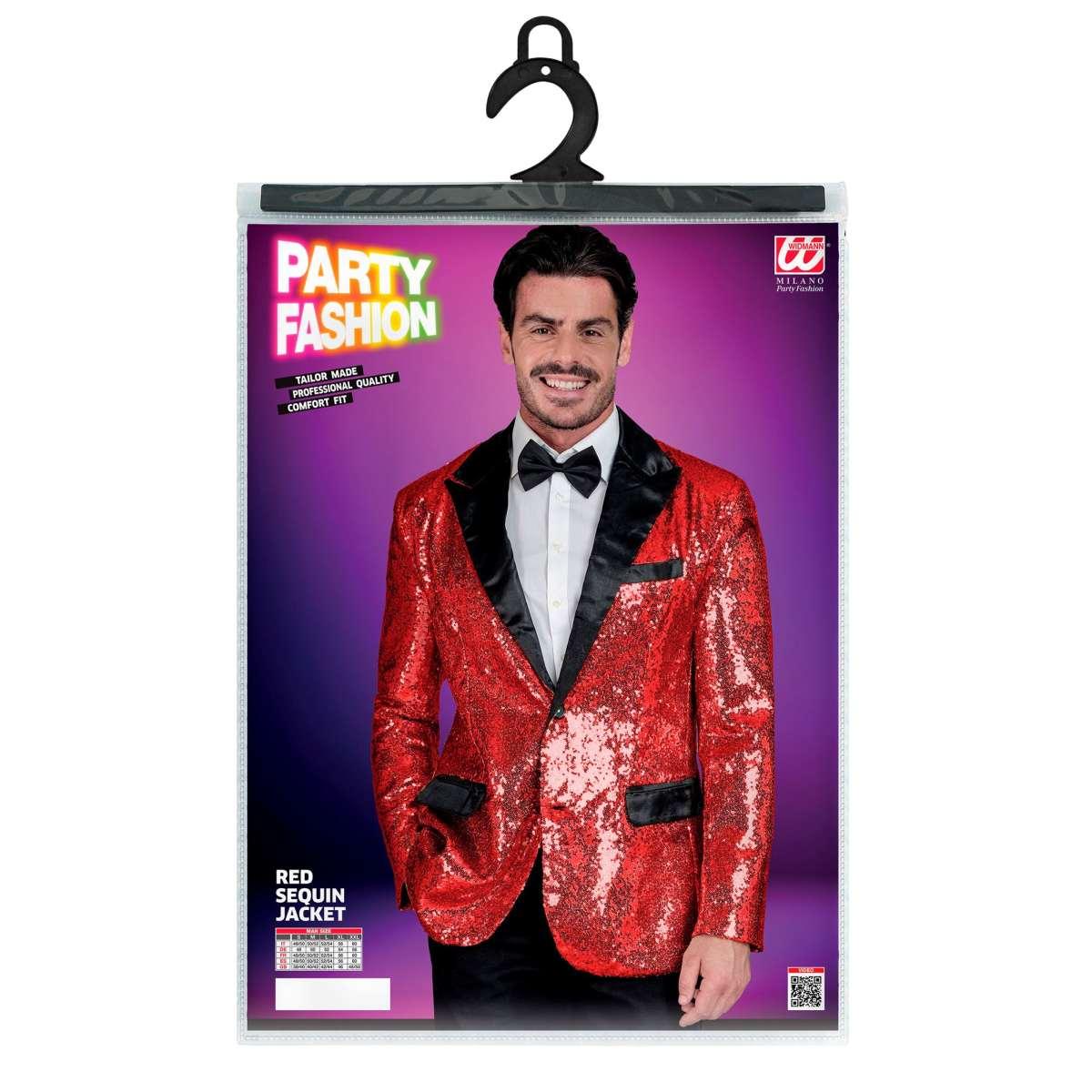 Giacca rossa paillettes bavero