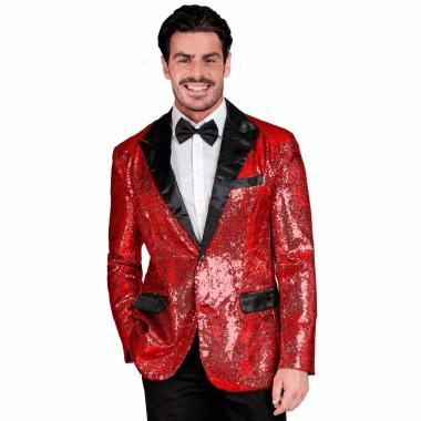 Giacca rossa paillettes bavero