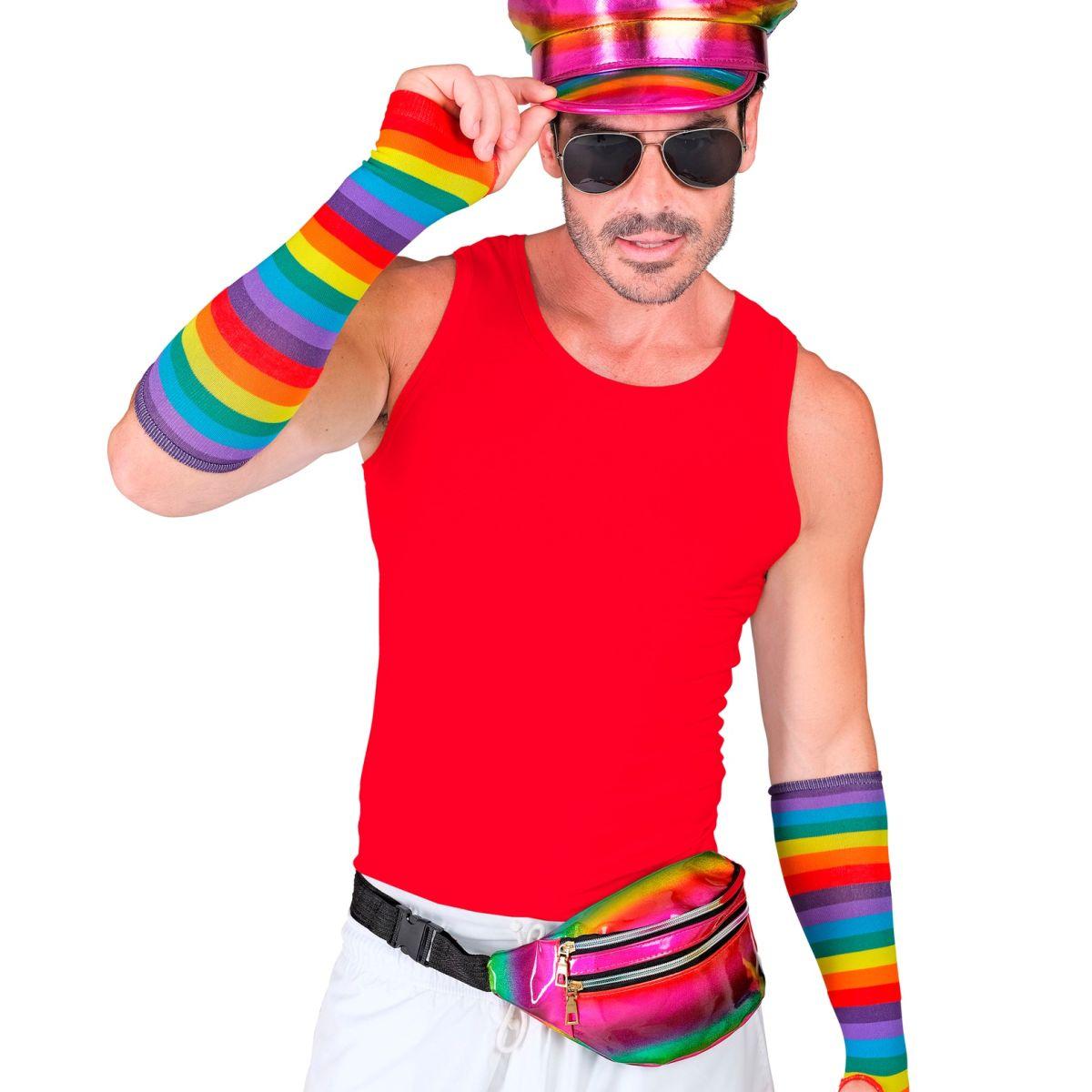 Borsa marsupio multicolor arcobaleno olografico