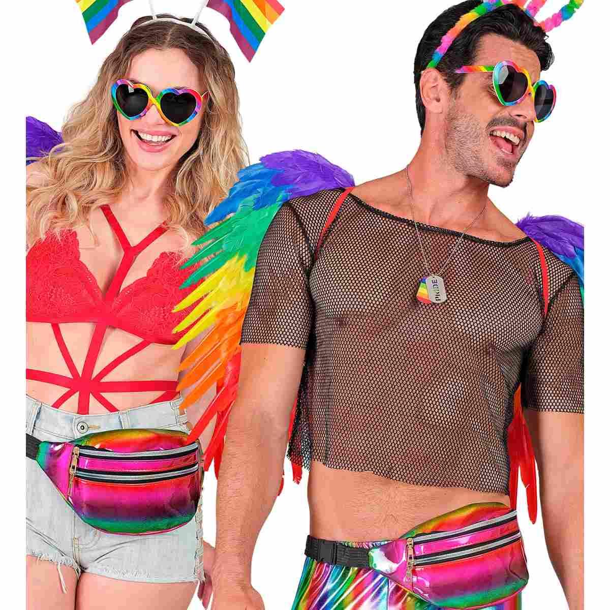 Borsa marsupio multicolor arcobaleno olografico