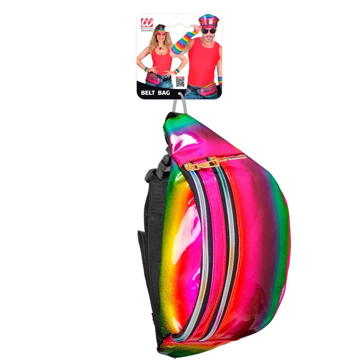 Borsa marsupio multicolor arcobaleno olografico