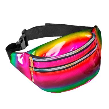 Borsa marsupio multicolor arcobaleno olografico