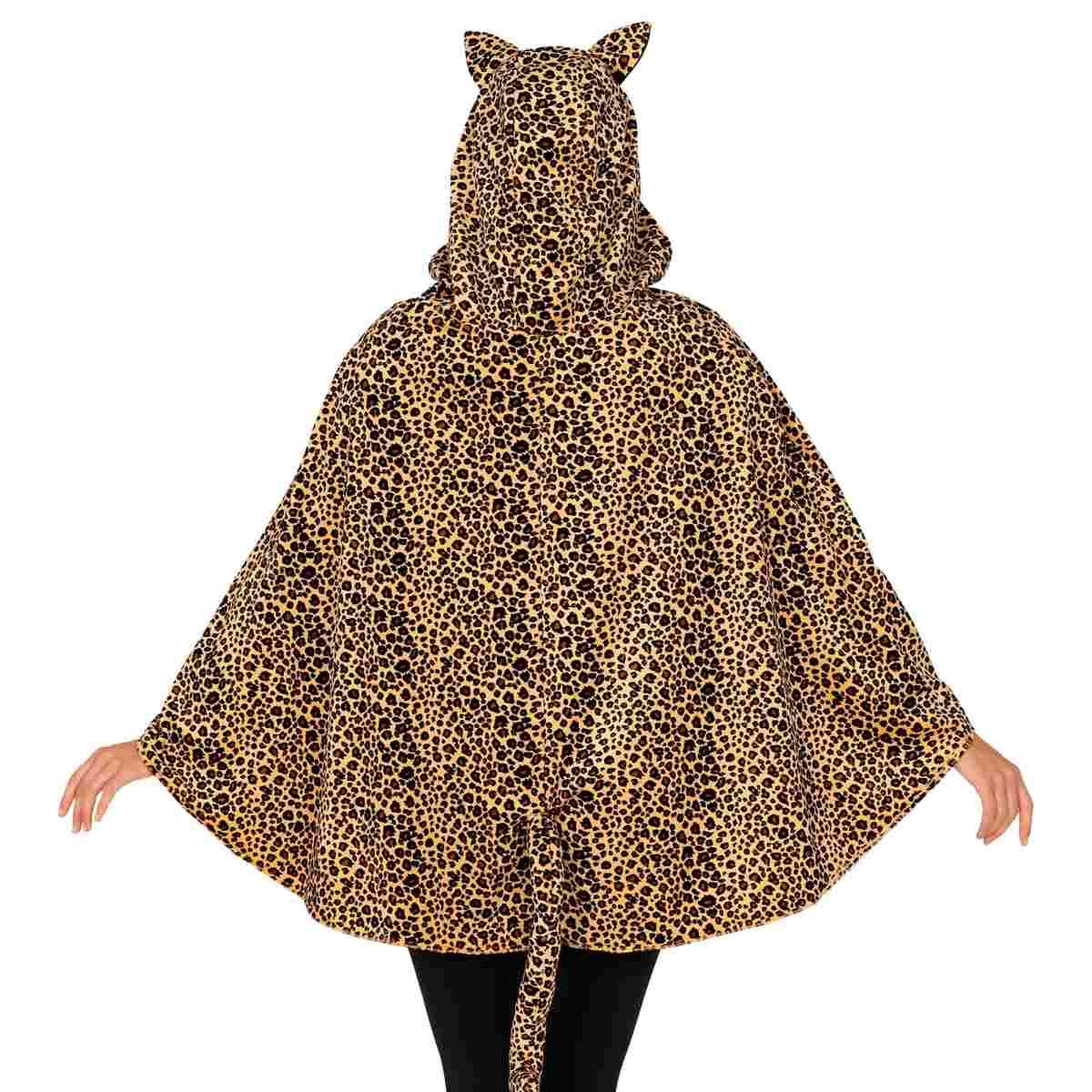 Poncho leopardo cappuccio