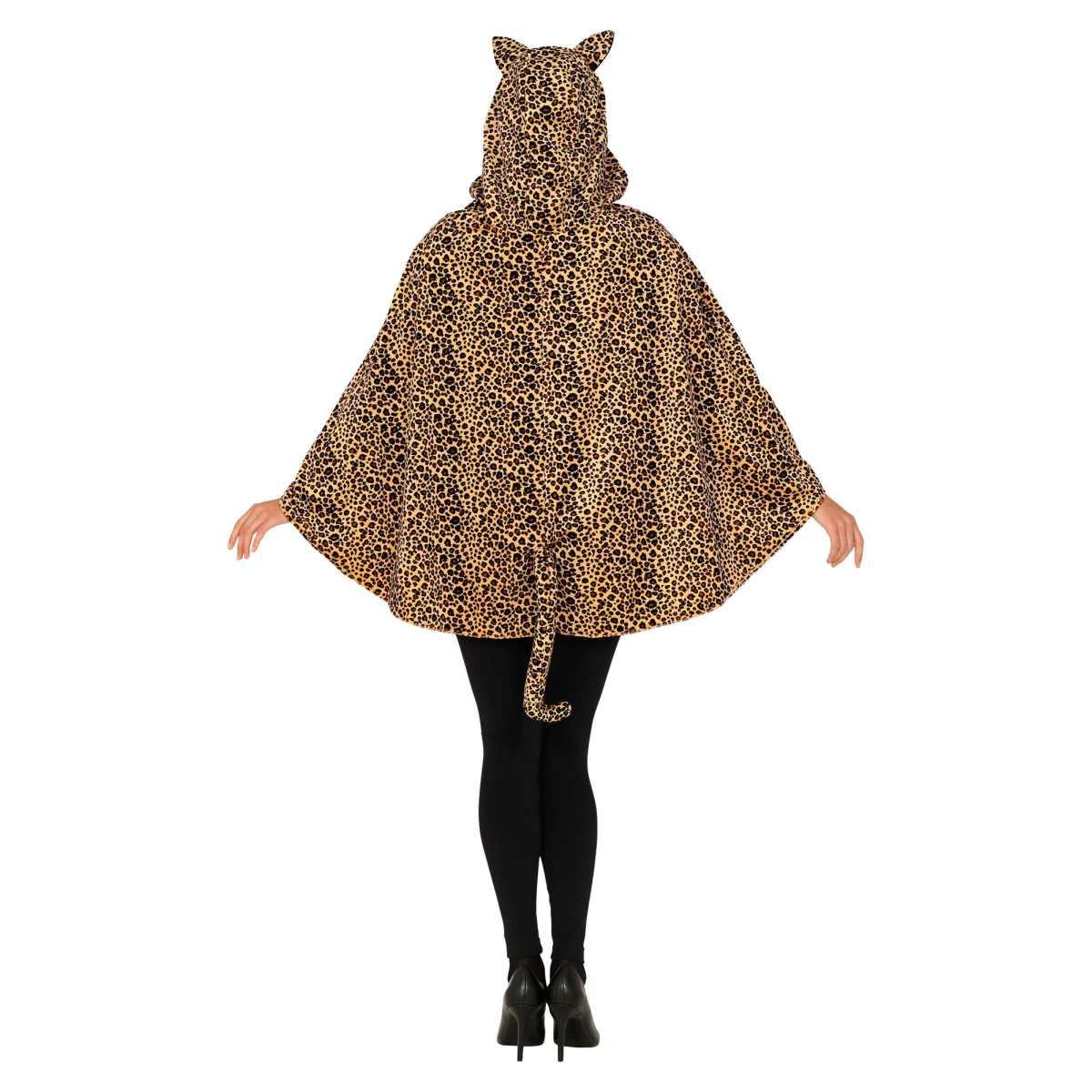 Poncho leopardo cappuccio