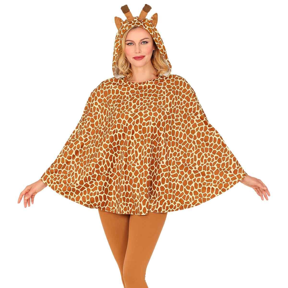 Poncho giraffa cappuccio