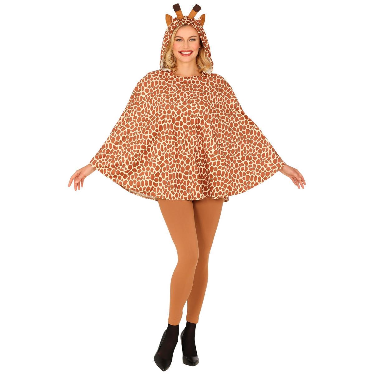 Poncho giraffa cappuccio