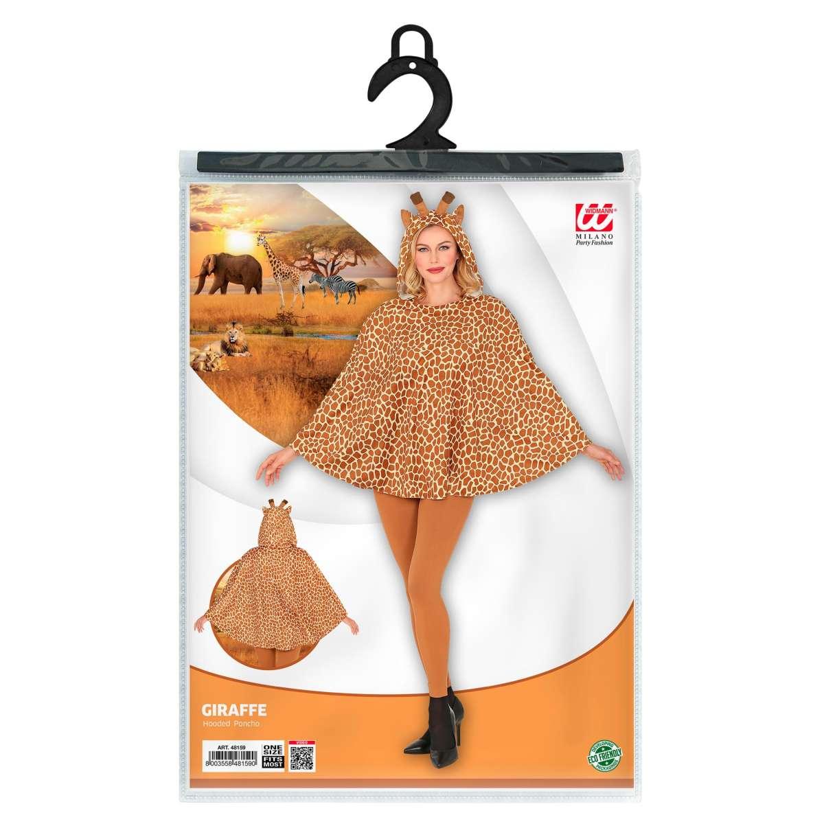 Poncho giraffa cappuccio