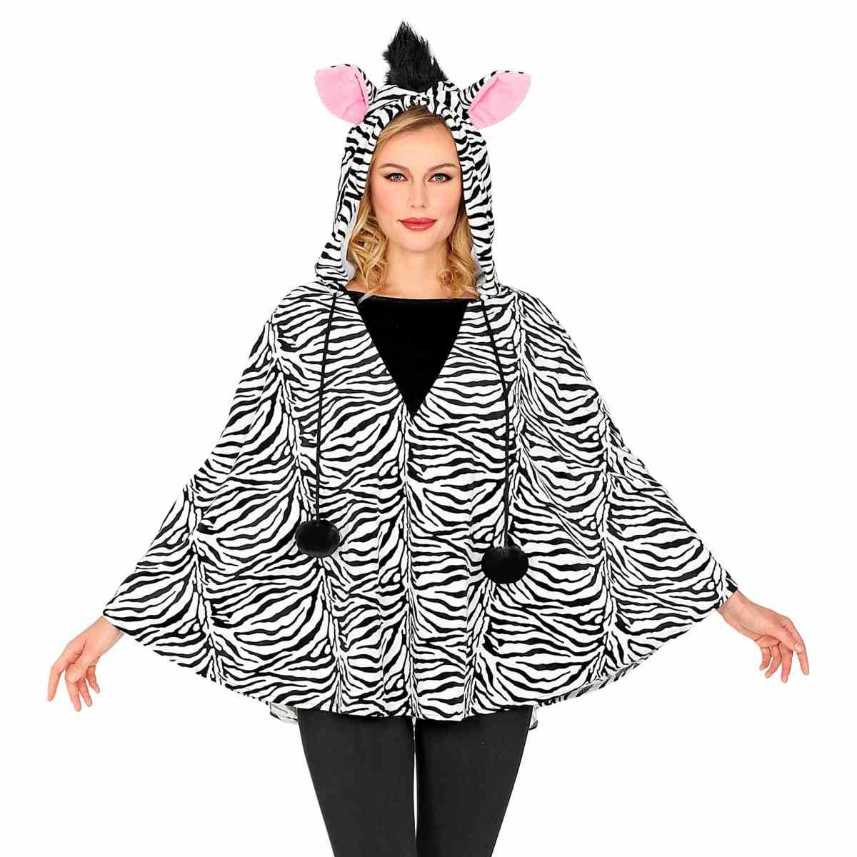 Poncho zebra cappuccio