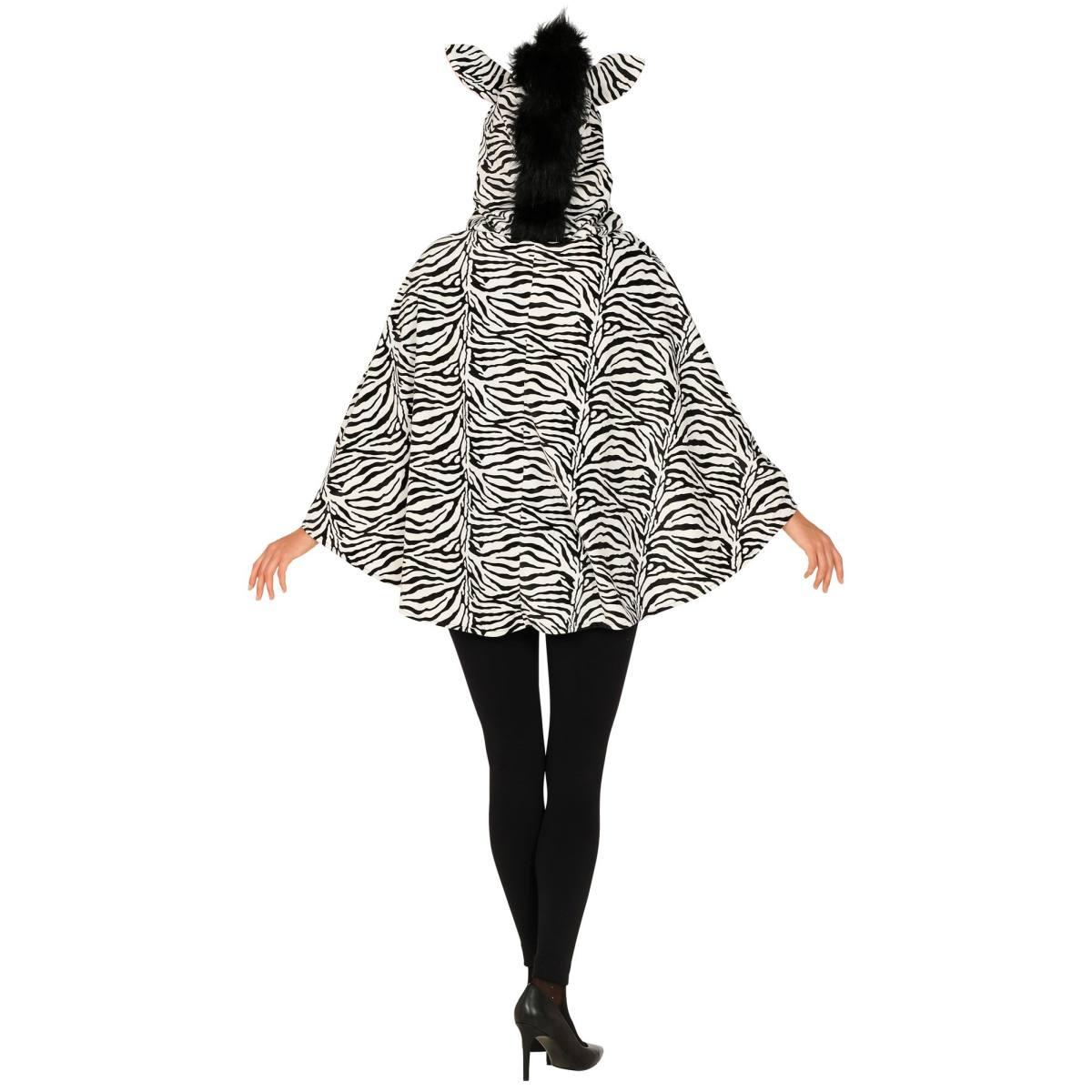 Poncho zebra cappuccio