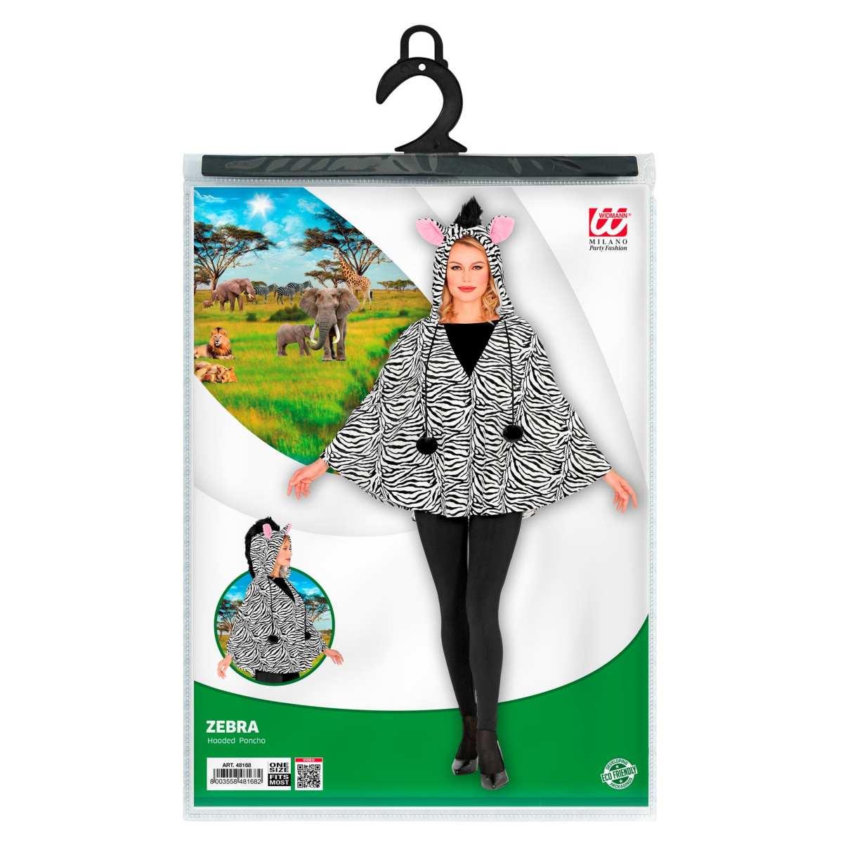Poncho zebra cappuccio