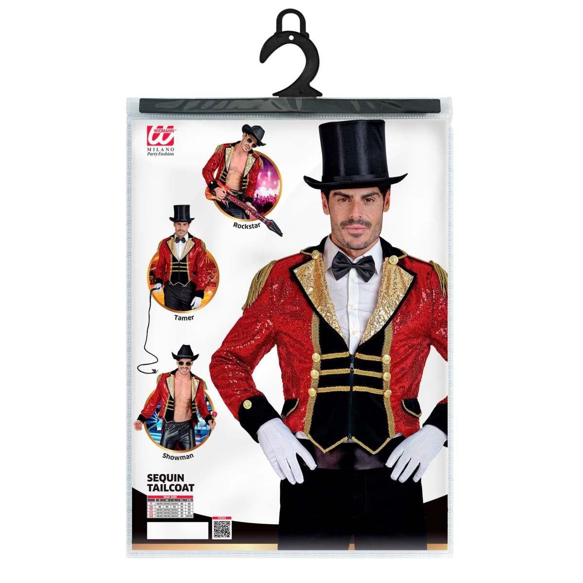 Giacca frac domatore rossa paillettes