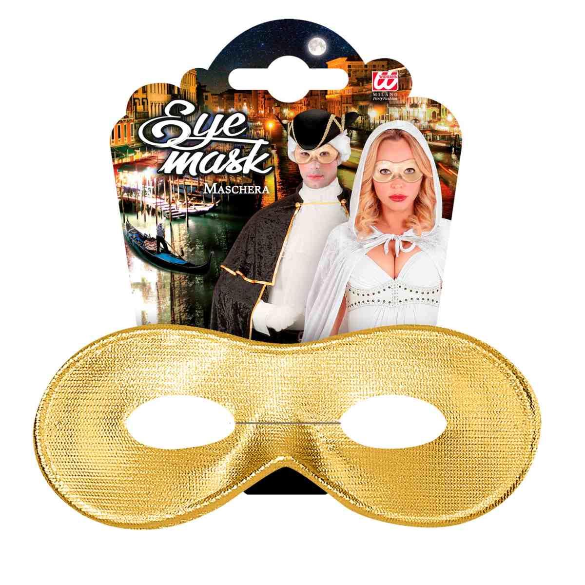 Maschera viso domino tessuto oro