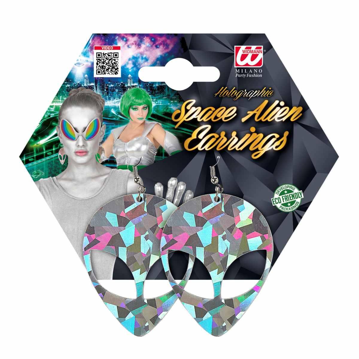 Orecchini alieno extraterrestre olografici