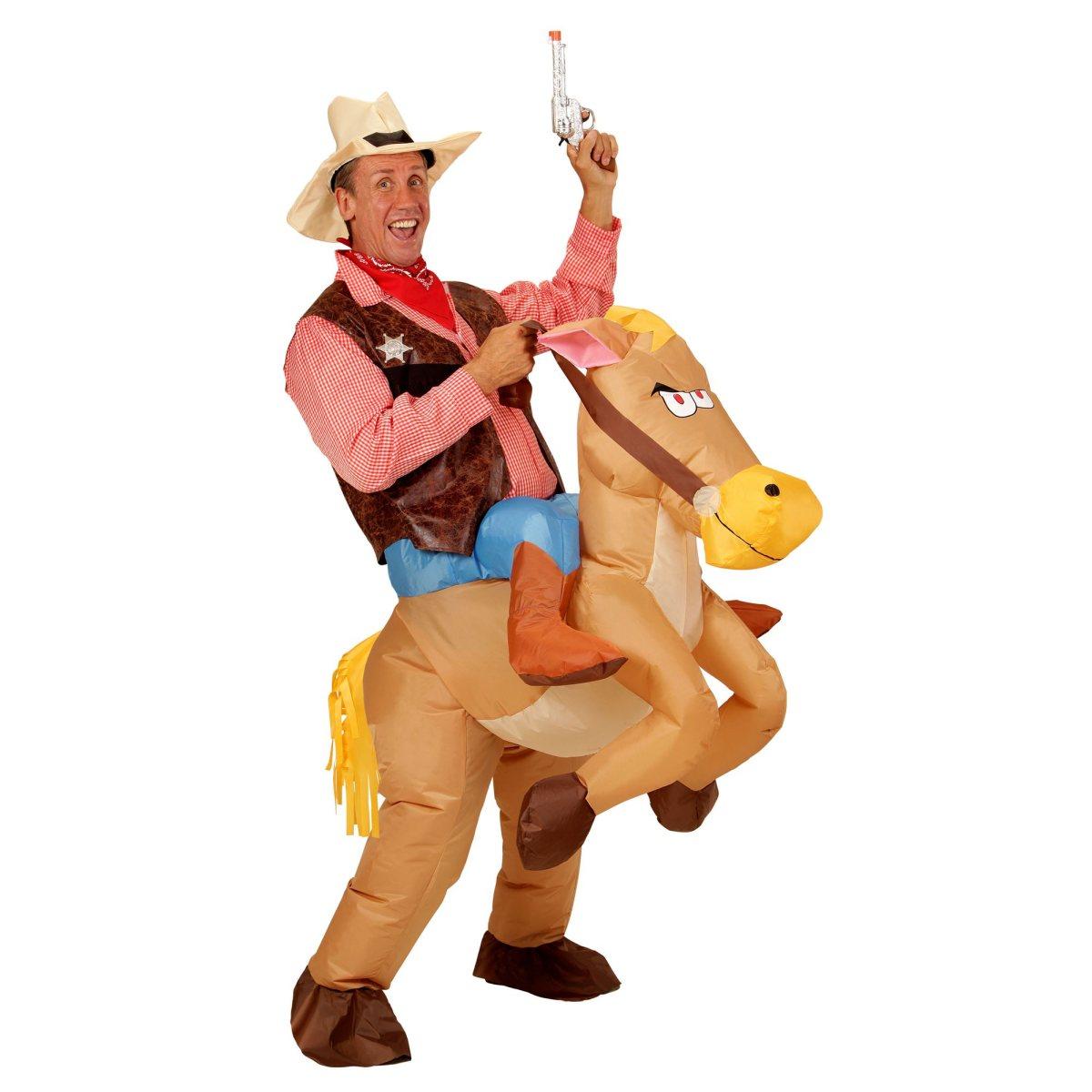 Costume cowboy su cavallo gonfiabile