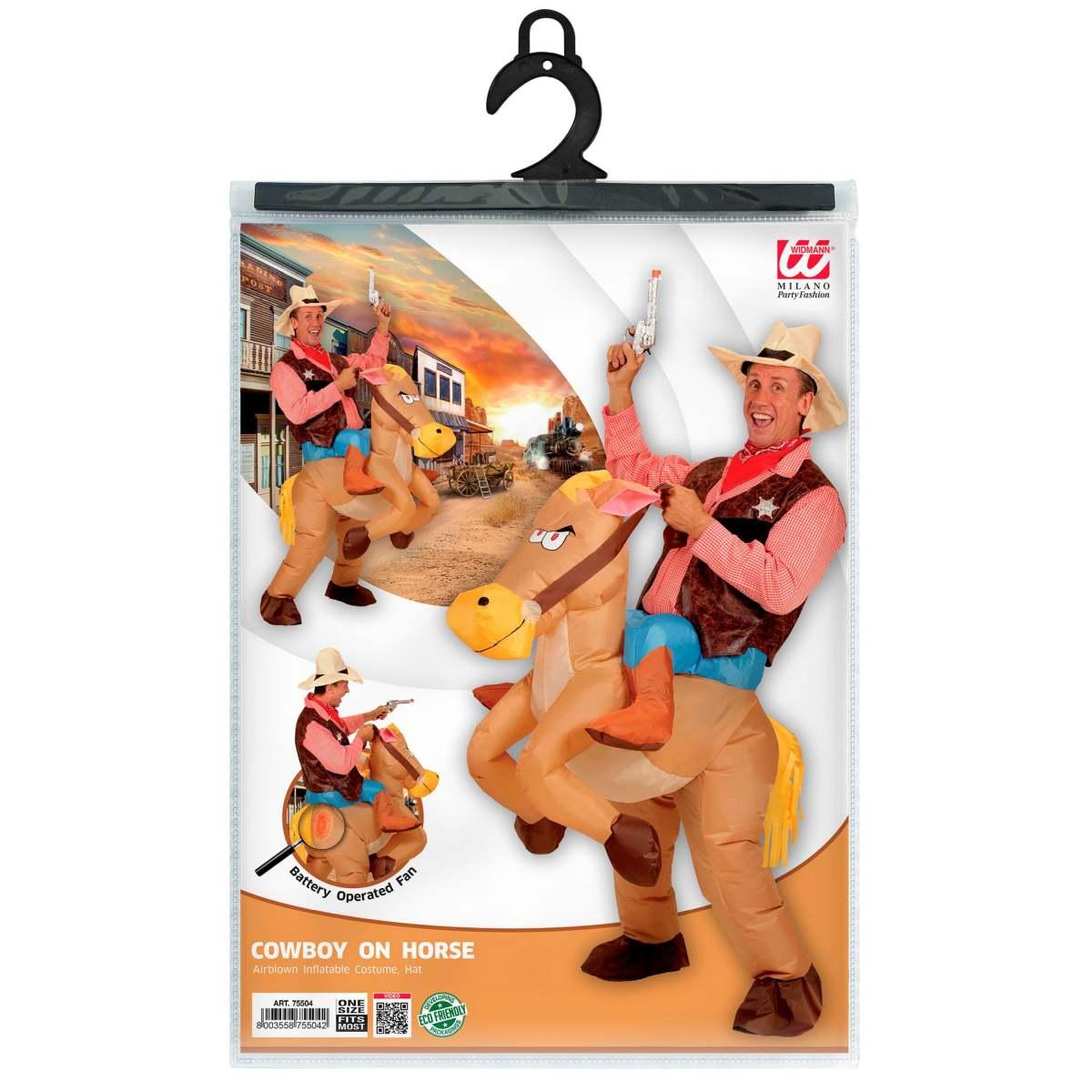 Costume cowboy su cavallo gonfiabile