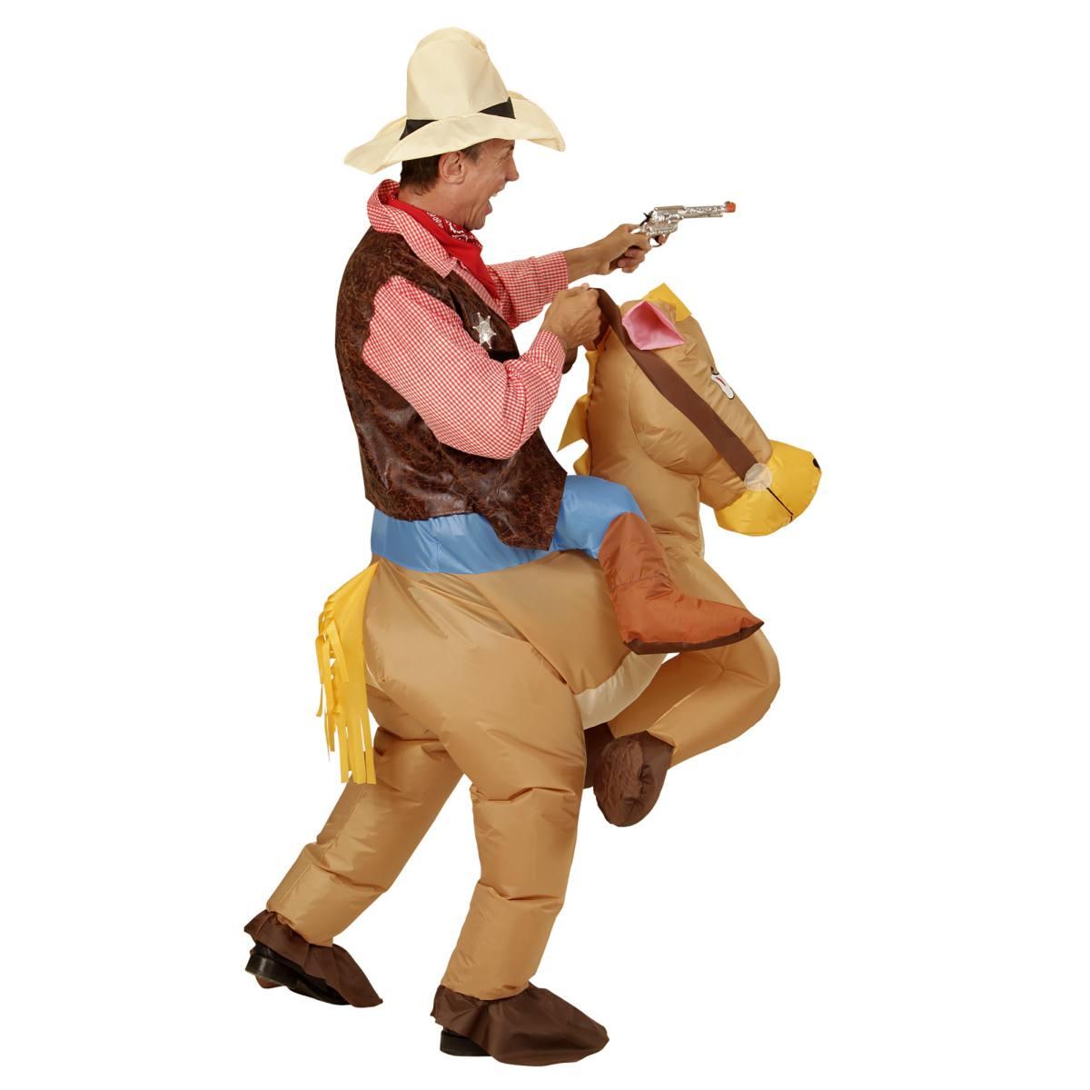 Costume cowboy su cavallo gonfiabile