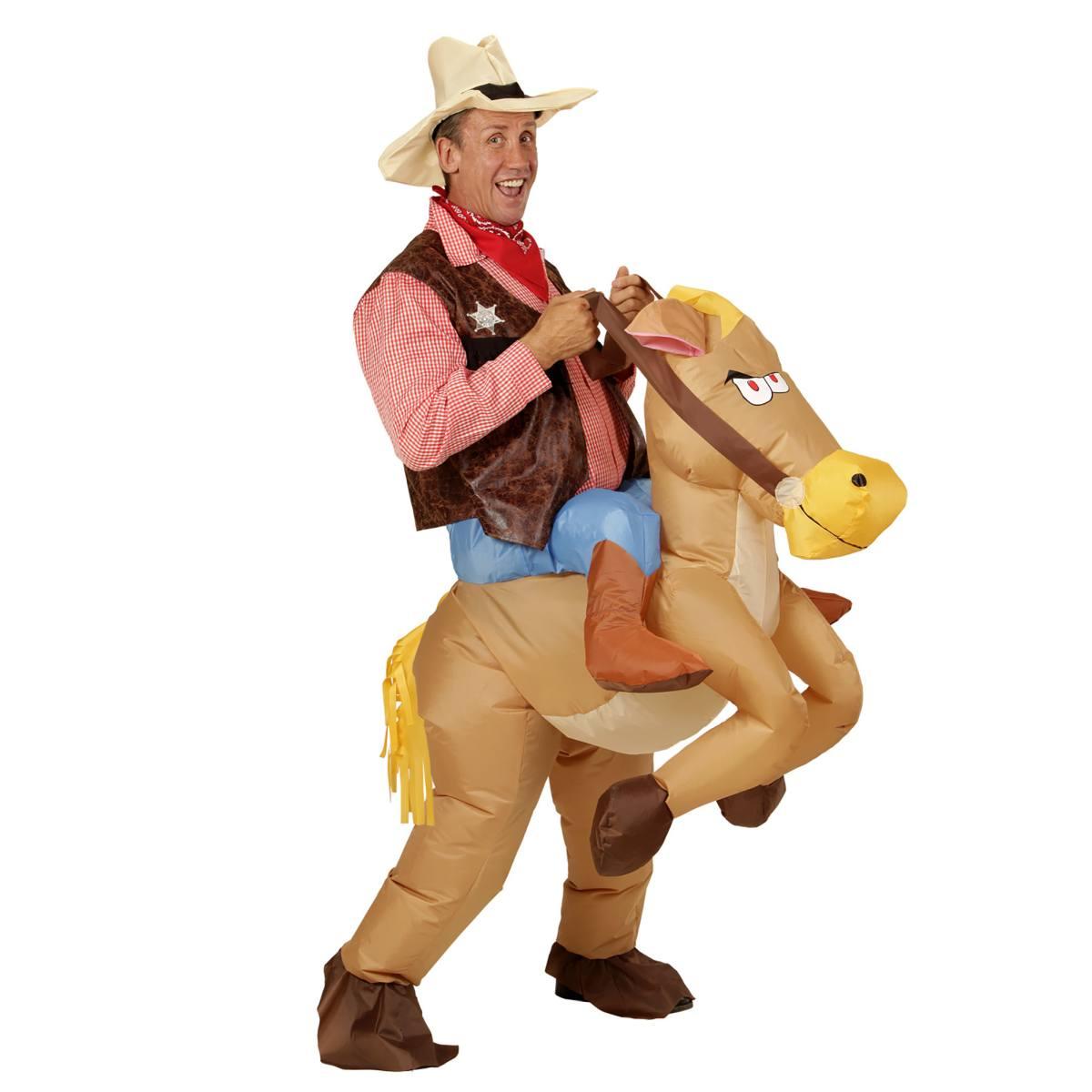 Costume cowboy su cavallo gonfiabile