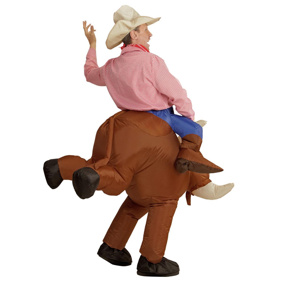 Costume cowboy su toro gonfiabile