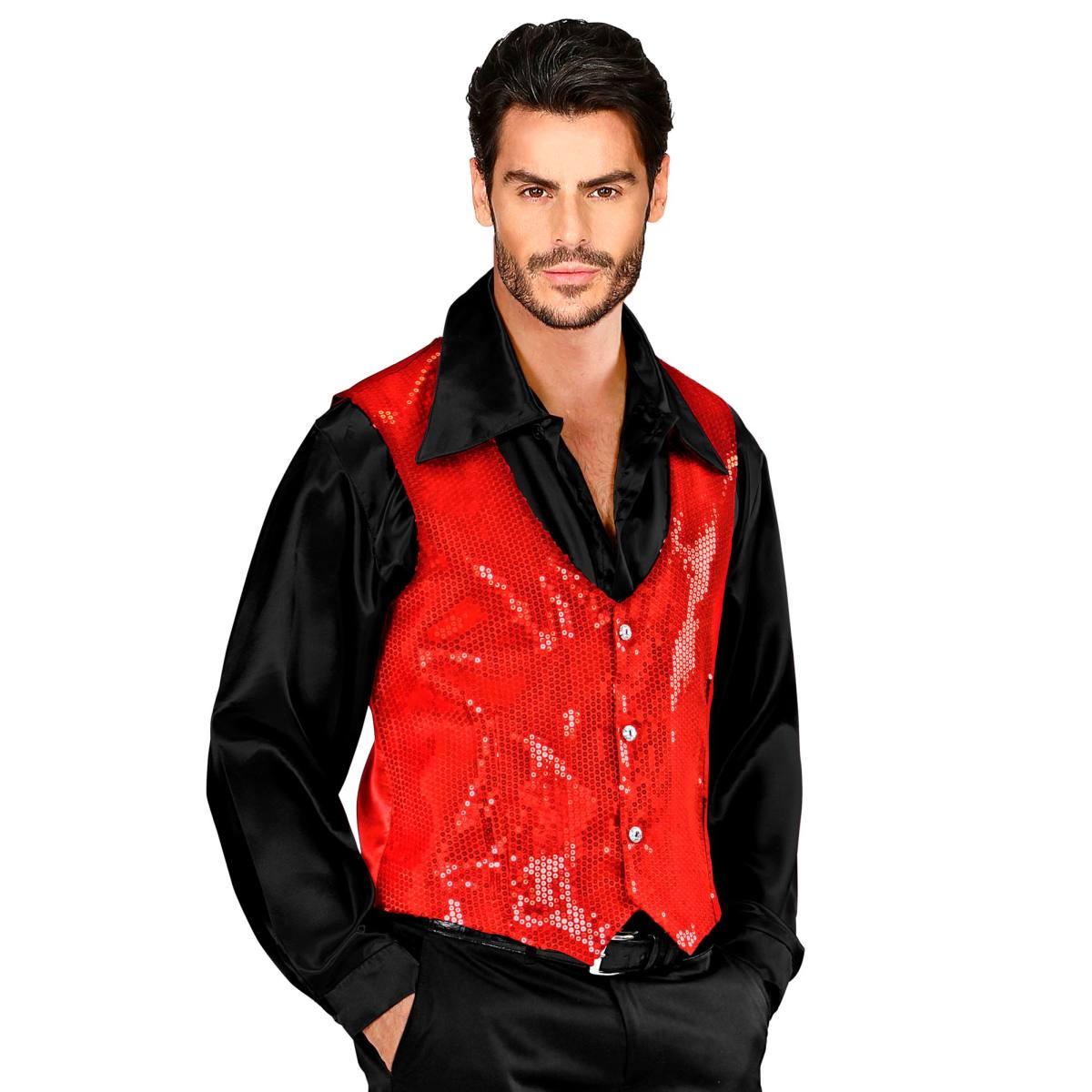 Costume gilet rosso paillettes