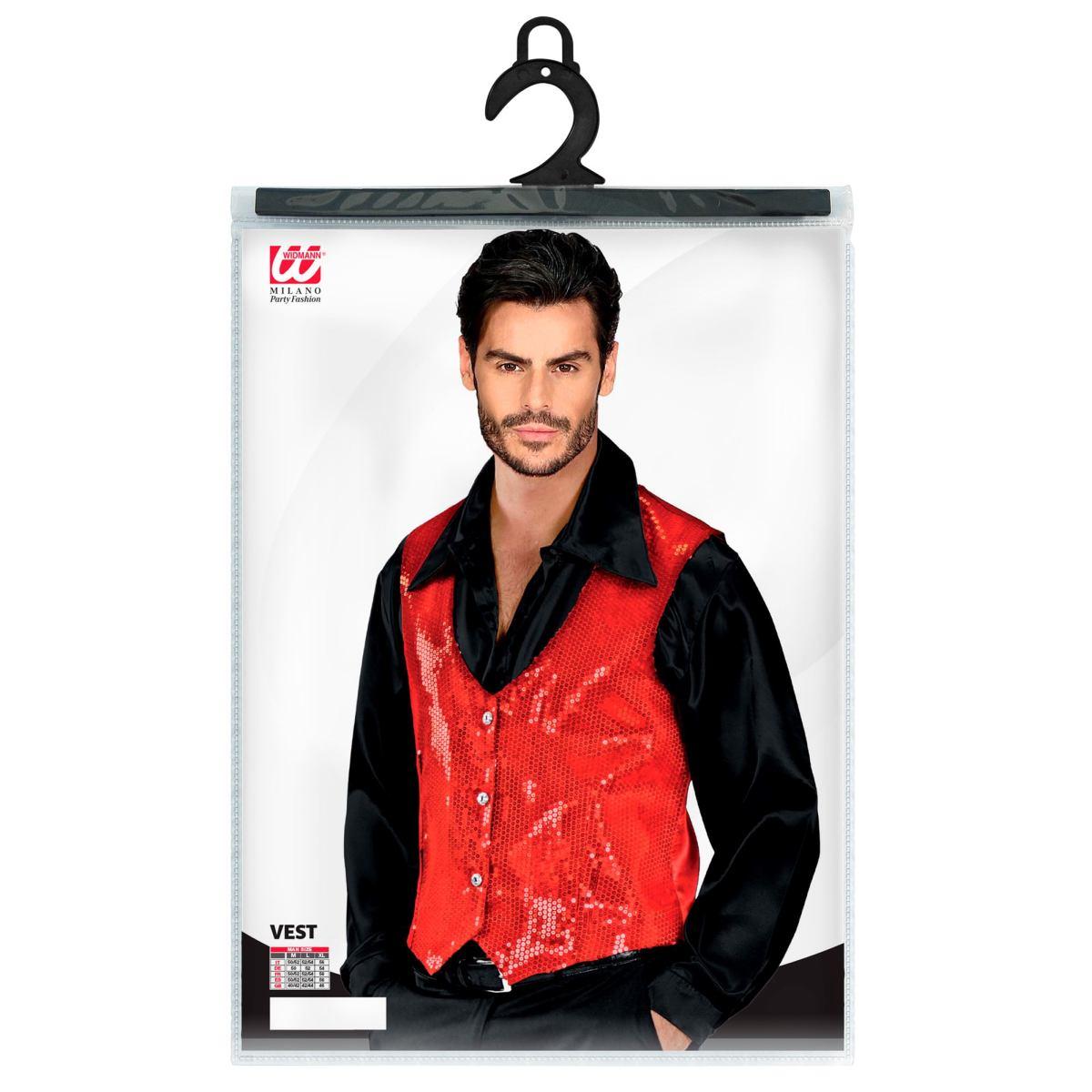 Costume gilet rosso paillettes