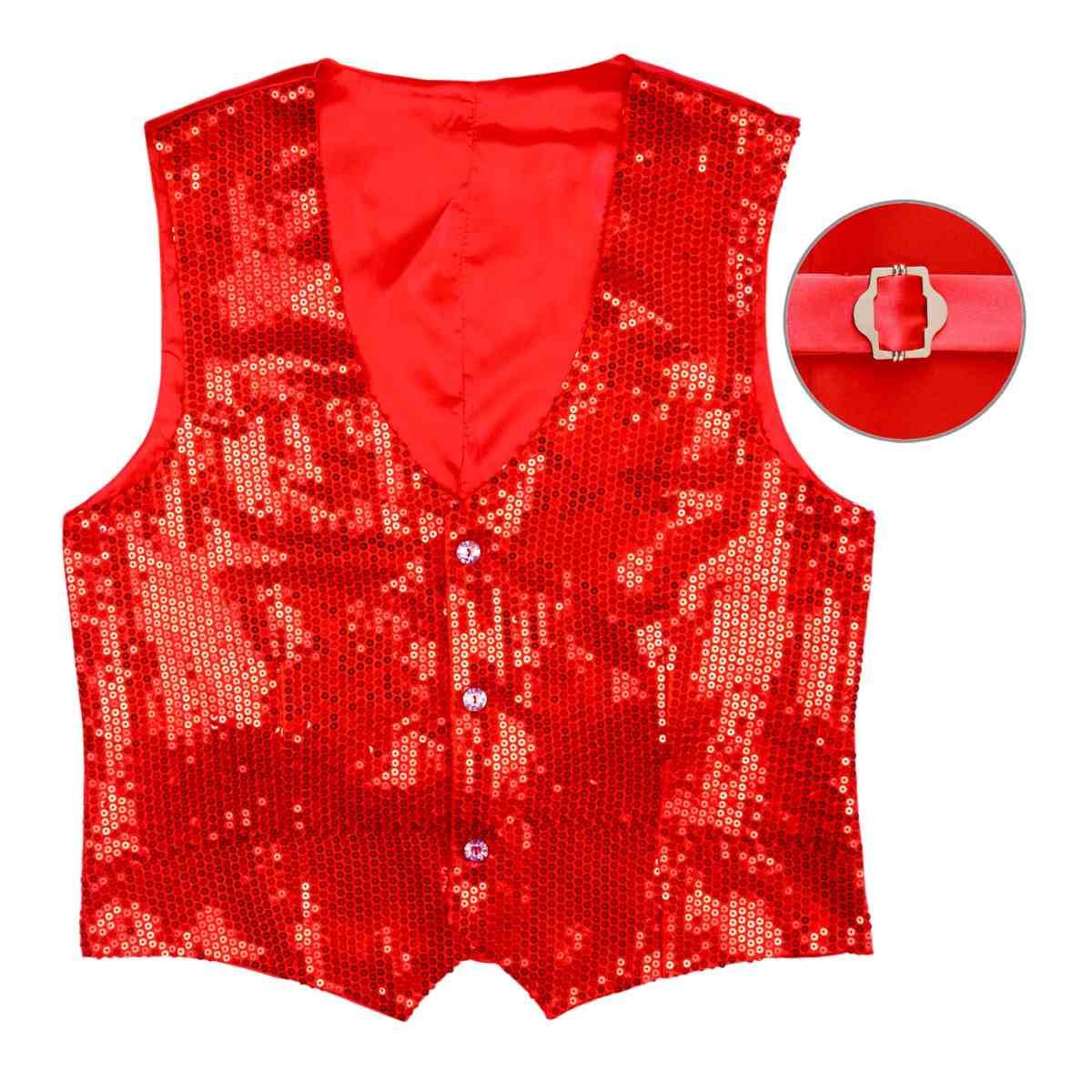 Costume gilet rosso paillettes