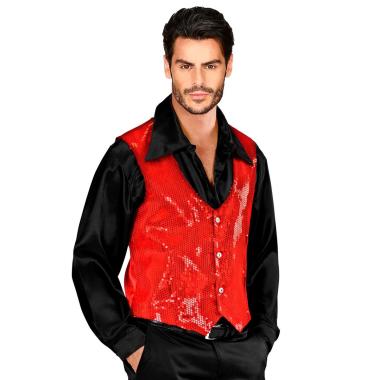Costume gilet rosso paillettes