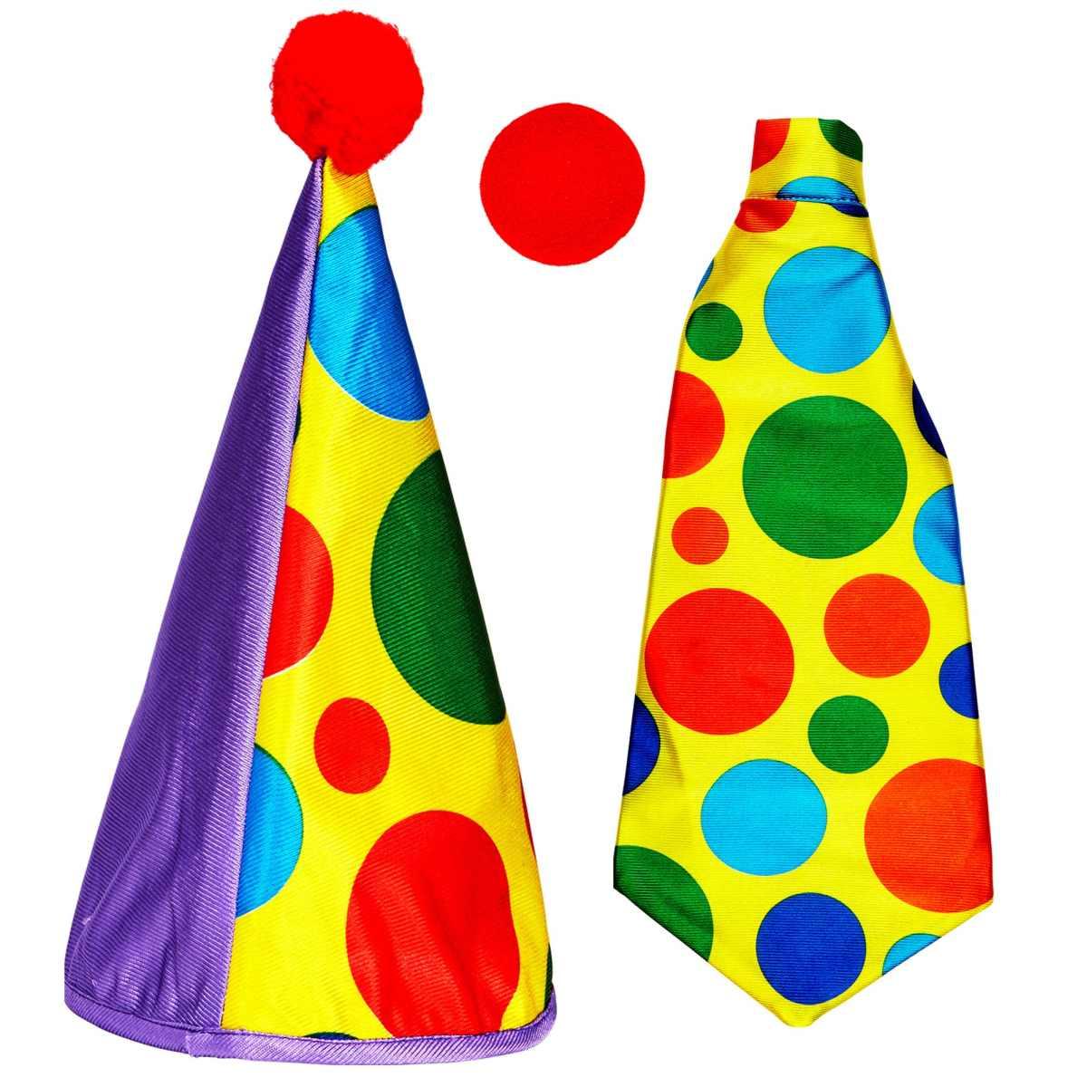 Clown cappello cravatta naso