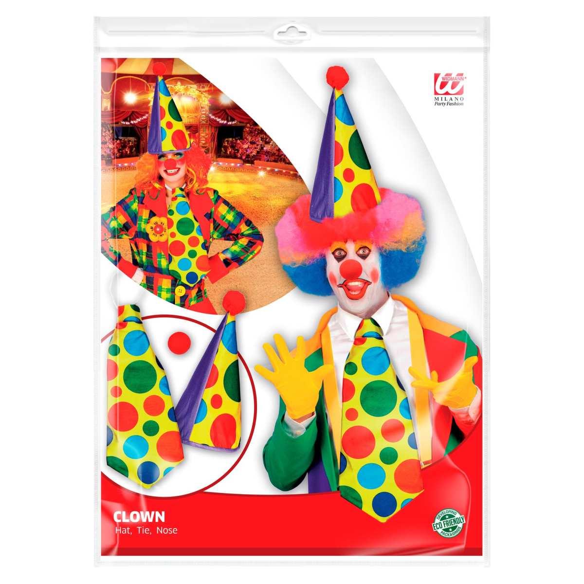Clown cappello cravatta naso