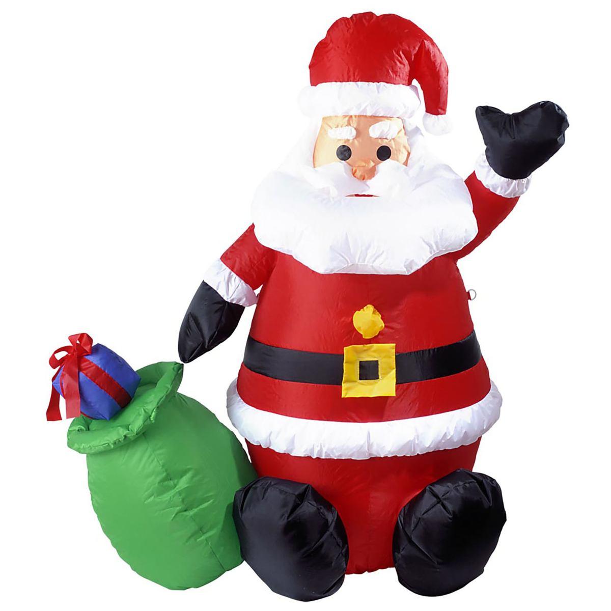 Decorazione natalizia babbo natale gonfiabile sacco 122 cm