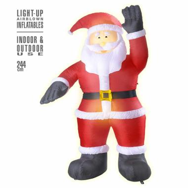 Decorazione natalizia babbo natale gonfiabile 244 cm