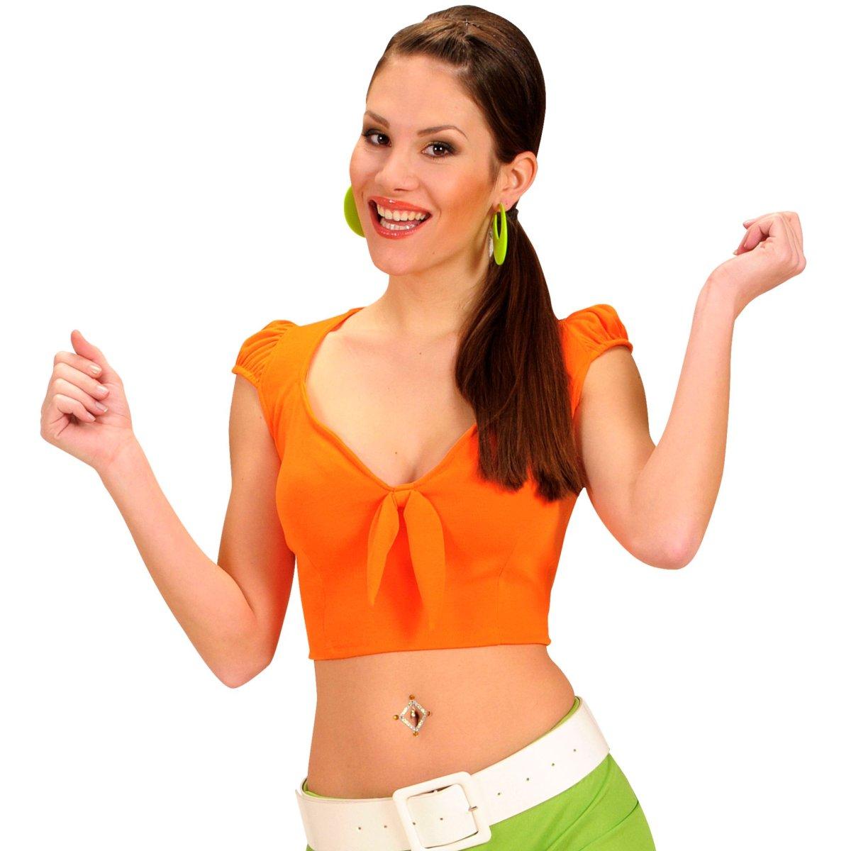Maglia top arancione fiocco