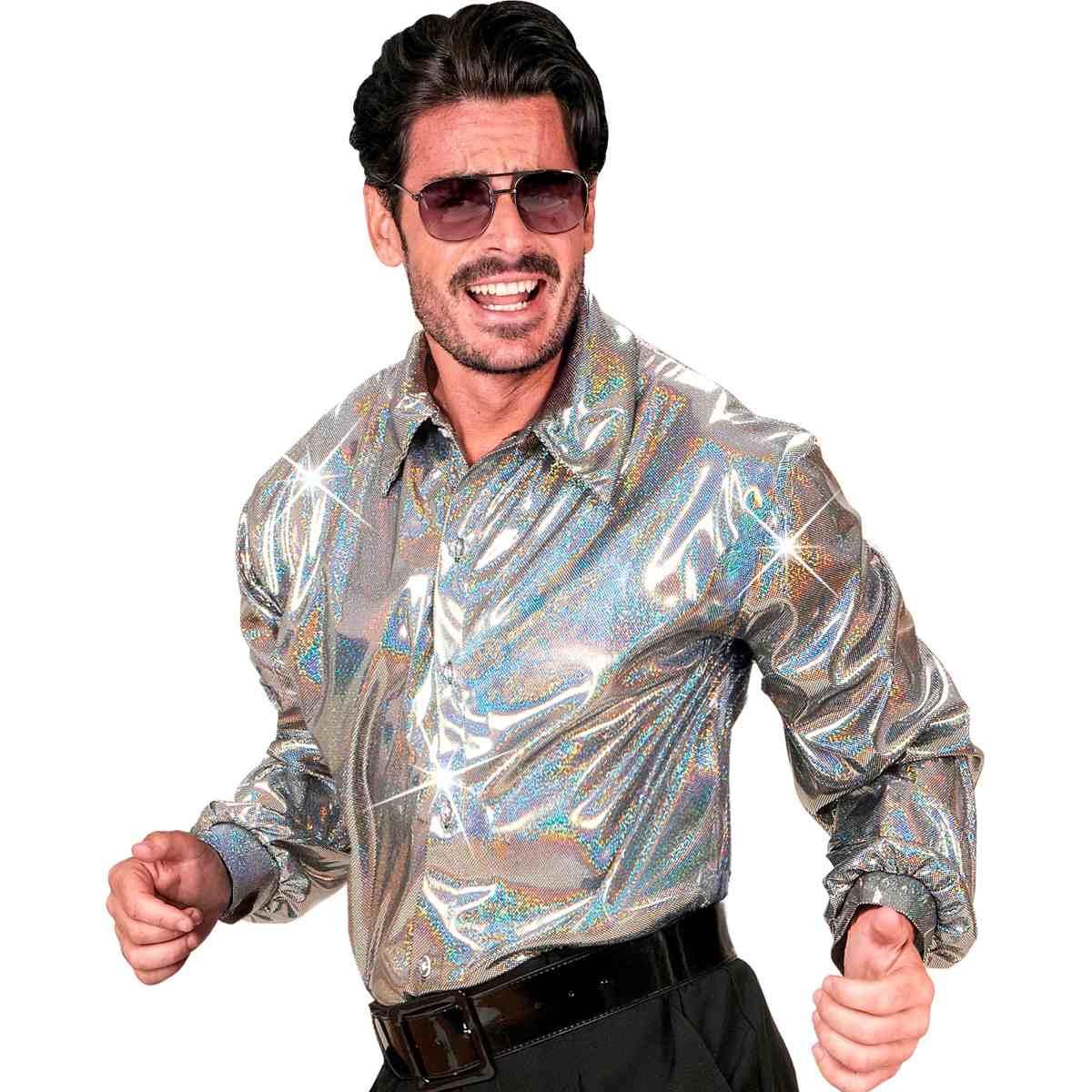 Camicia argento olografica disco