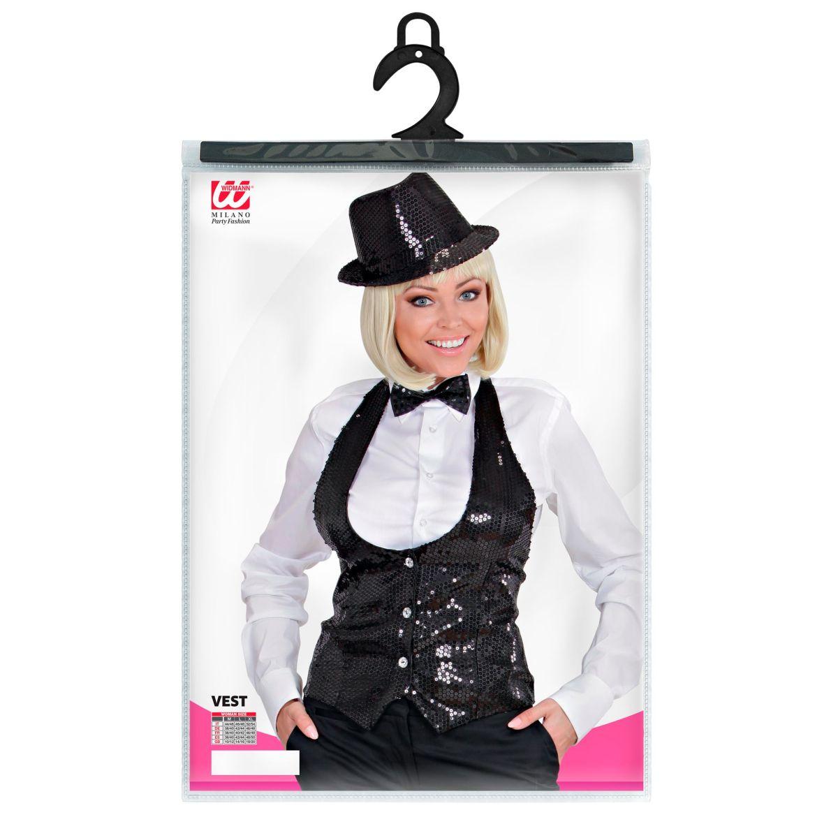 Costume gilet nero paillettes