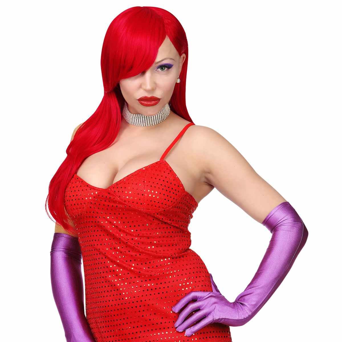 Parrucca dream alicia rossa liscia frangia