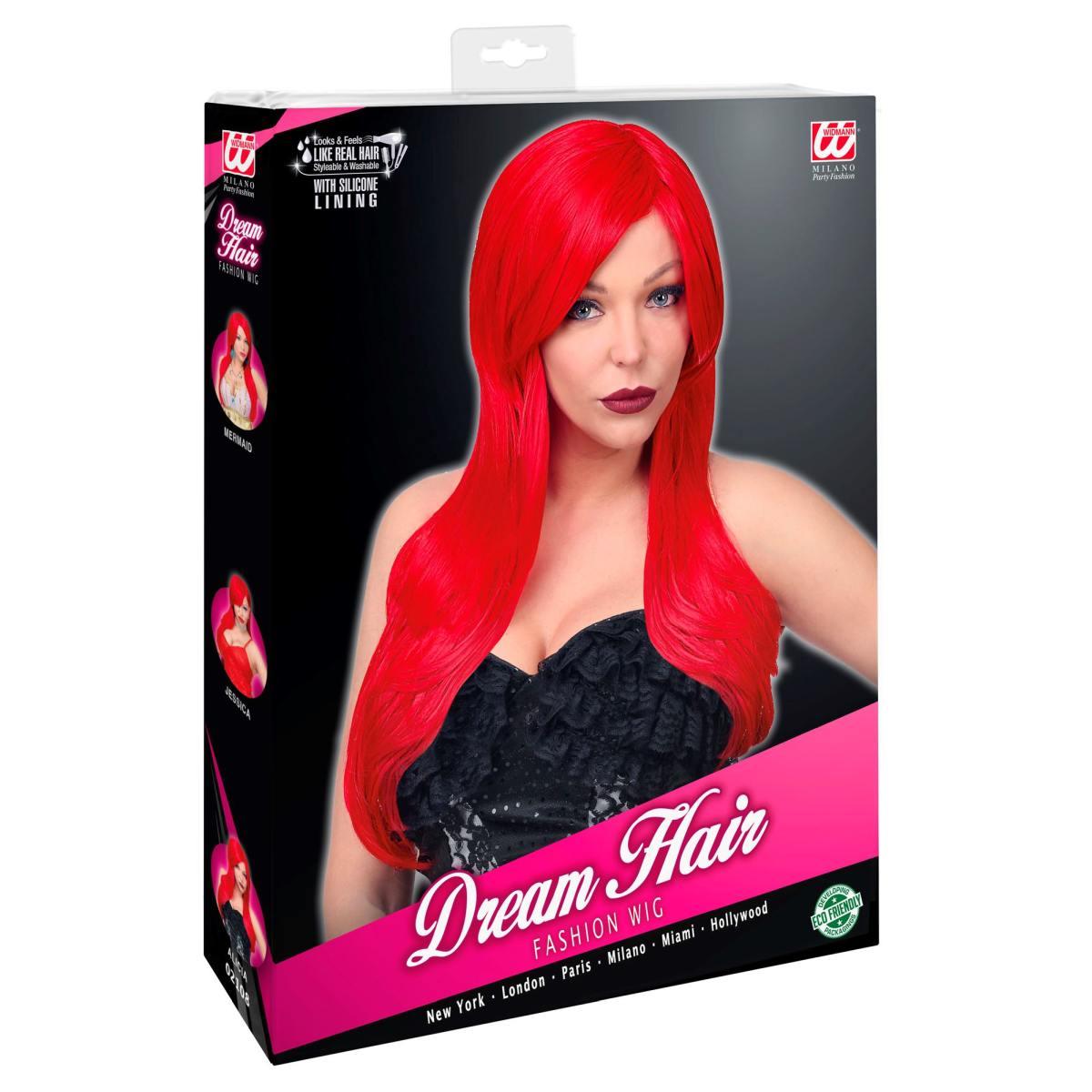 Parrucca dream alicia rossa liscia frangia
