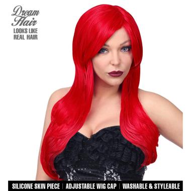 Parrucca dream alicia rossa liscia frangia