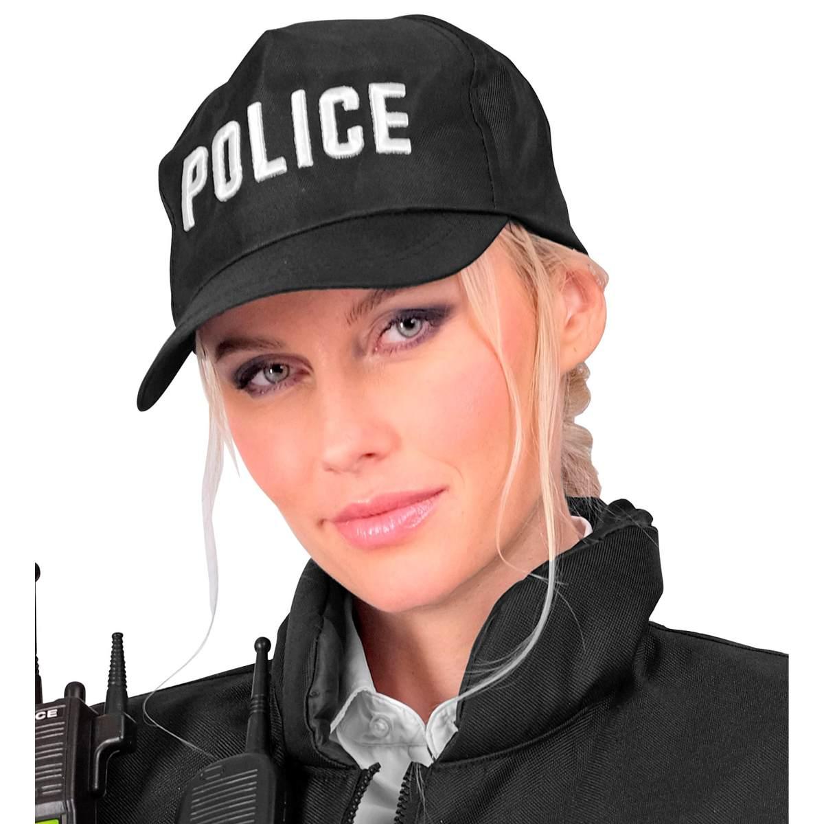 Cappello poliziotto nero visiera regolabile