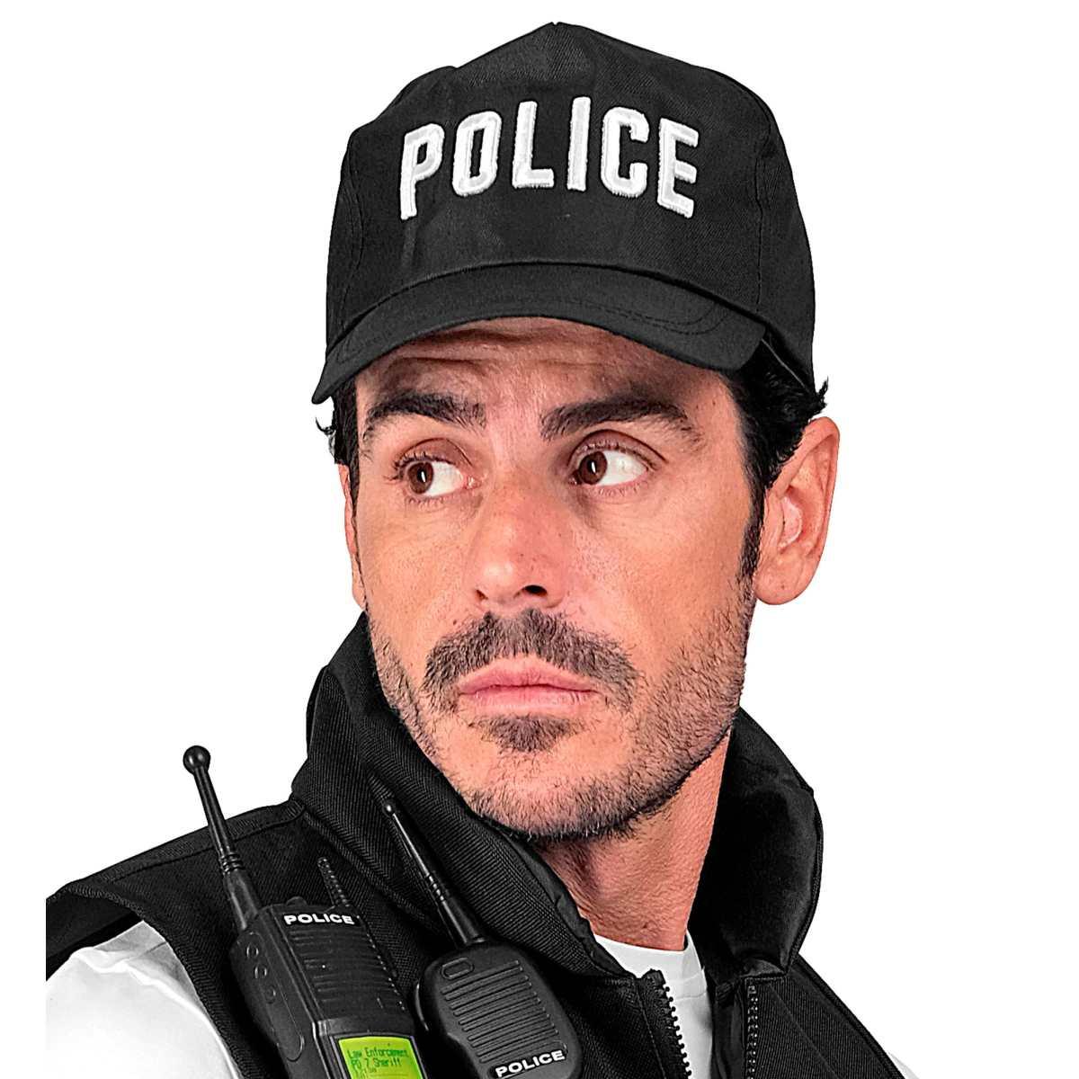 Cappello poliziotto nero visiera regolabile