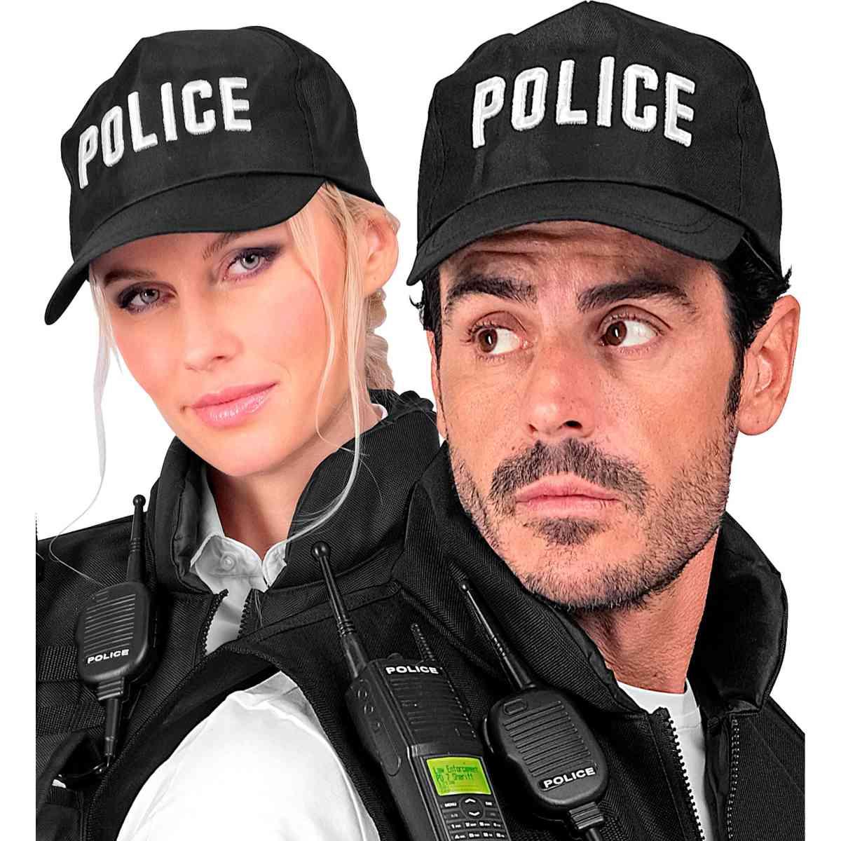Cappello poliziotto nero visiera regolabile
