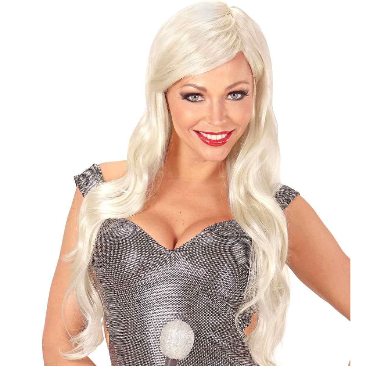 Parrucca diva bionda mossa