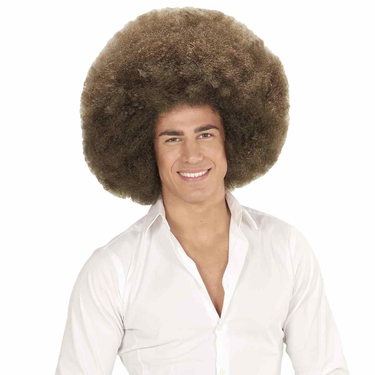 Parrucca afro castana