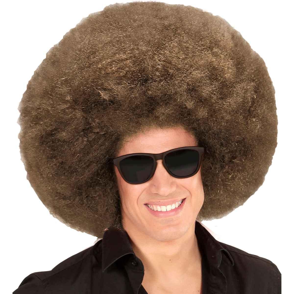 Parrucca afro castana