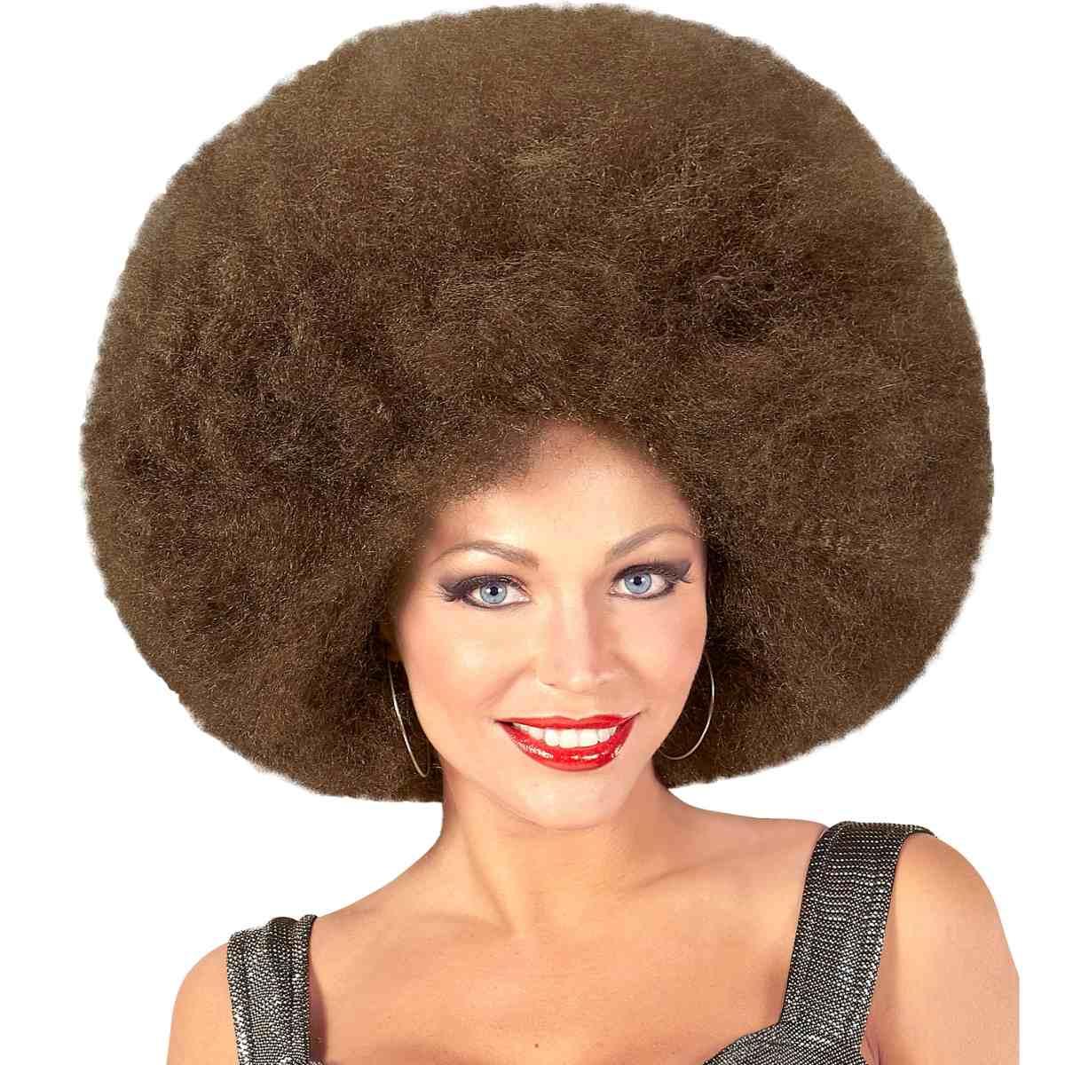 Parrucca afro castana