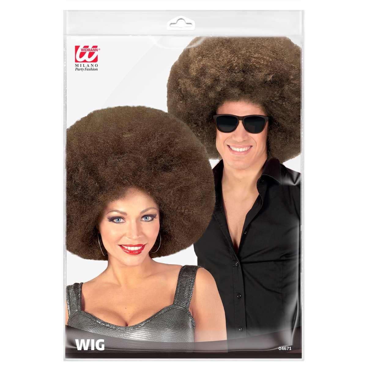 Parrucca afro castana