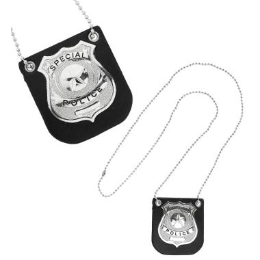 Distintivo polizia argento collana