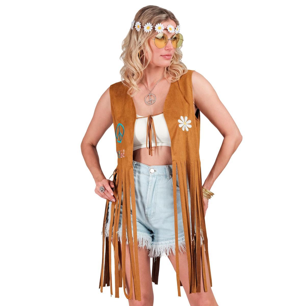 Costume gilet marrone frange