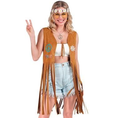 Costume gilet marrone frange