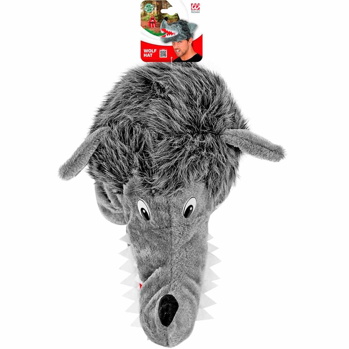 Cappello lupo peluche
